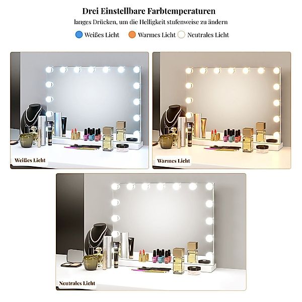 Homfa Schminkspiegel, mit 15 LEDs Kosmetikspiegel günstig online kaufen