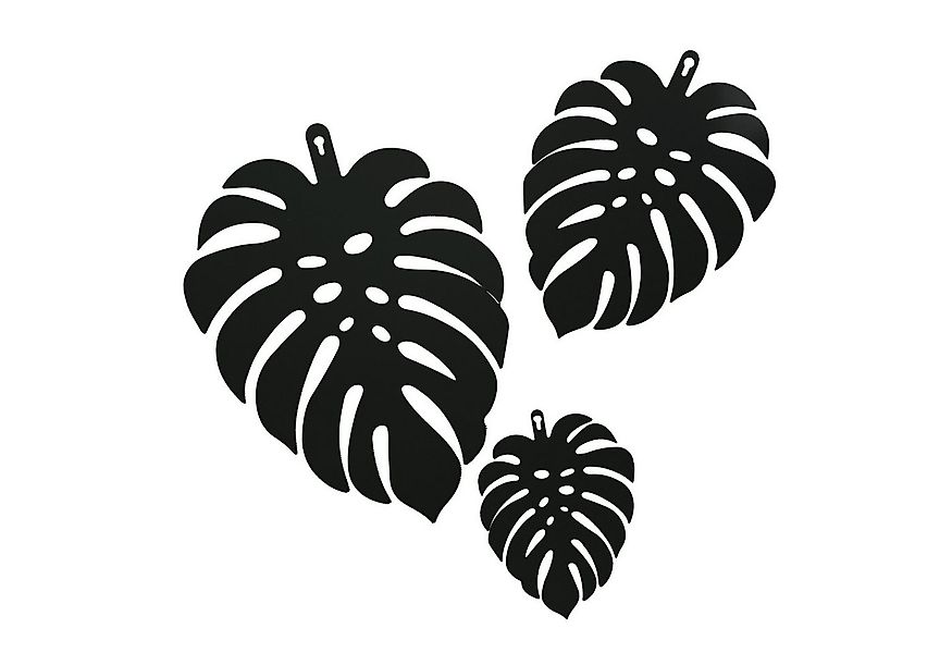 UNUS HOME Wanddekoobjekt Monstera Blätter aus Metall im 3er Set (3er Set), günstig online kaufen