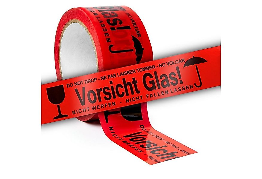 ARLI Klebeband 6x Klebeband " Vorsicht Glas " Packband rot Paketband (6er, günstig online kaufen