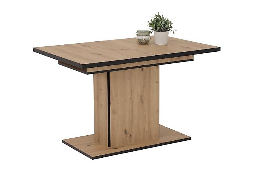 Säulentisch ausziehbar 120-160cm ARIANA I T von Hela Artisan Eiche / Schwar günstig online kaufen