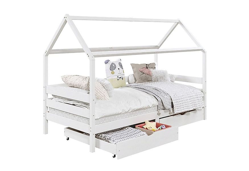 IDIMEX Kinderbett CLIA, Hausbett CLIA Kinderbett Montessori 2 Schubladen 90 günstig online kaufen