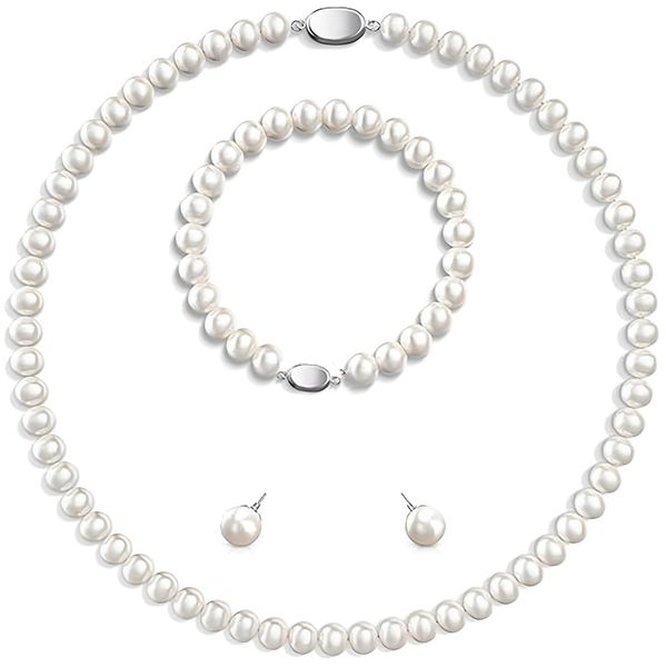 ibettertec Perlenketten-Set 9-10mm Muschelperlen für Frauen günstig online kaufen
