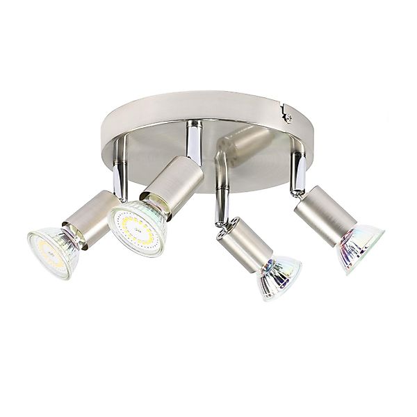 ZMH Deckenstrahler Schwarz/Nickel 4 Flammig Schwenkbar günstig online kaufen