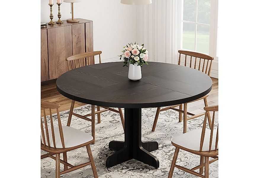 GarveeMore Esstisch Runder mit Holztischplatte und stabilem Fuß 4 Personen, günstig online kaufen