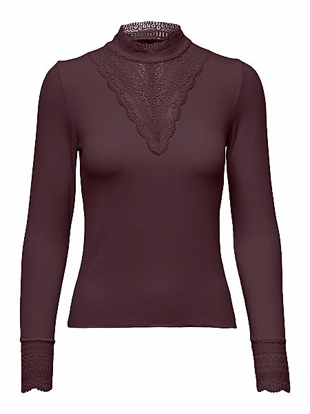 ONLY Spitzenshirt "ONLTILDE L/S HIGH NECK LACE TOP JRS" günstig online kaufen