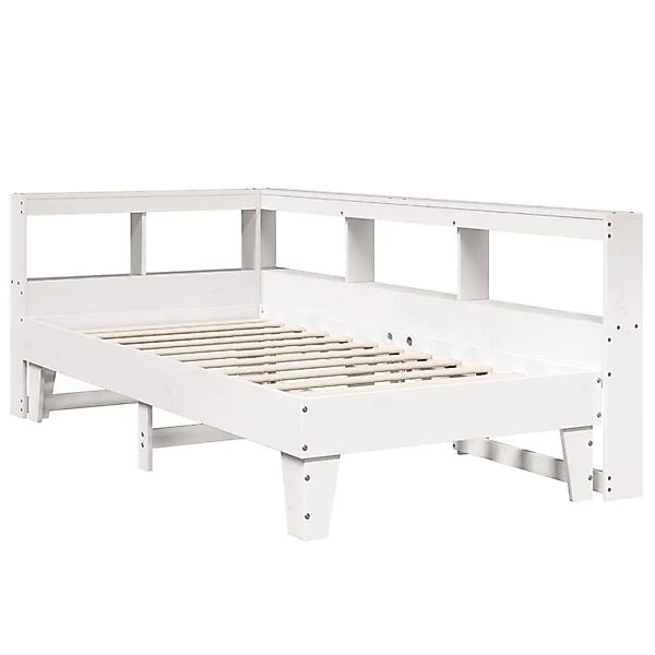 vidaXL Massivholzbett mit Regal ohne Matratze Weiß 75x190 cm Kiefer 3324563 günstig online kaufen