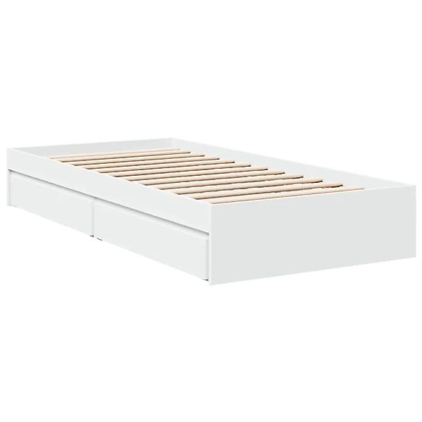 vidaXL Bettgestell mit Schubladen Weiß 100x200 cm Holzwerkstoff 3280671 günstig online kaufen