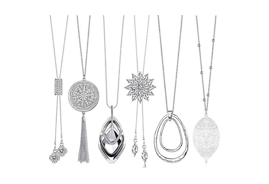 Refttenw Lange Kette 6Stk Halskette Glänzende Pullover Kette Verstellbare M günstig online kaufen