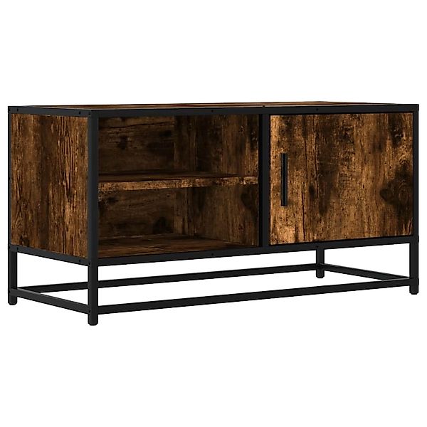 vidaXL TV-Schrank Räuchereiche 80x34,5x40 cm Holzwerkstoff und Metall 84882 günstig online kaufen