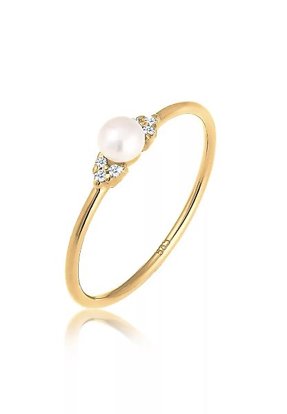 Elli DIAMONDS Verlobungsring "Verlobung Perle Diamant (0.03 ct.) 585 Gelbgo günstig online kaufen