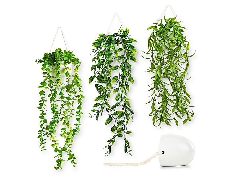 Kunstpflanze Künstliche hängepflanzen im Keramiktopf, Kunstpflanze hängend günstig online kaufen