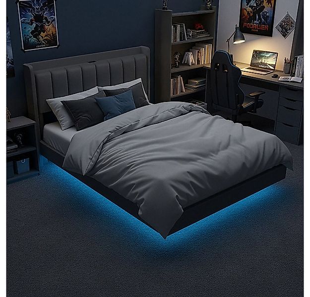 HOME DELUXE Polsterbett LED Bett - MELURA 140/160/180, Integrierte USB-A un günstig online kaufen