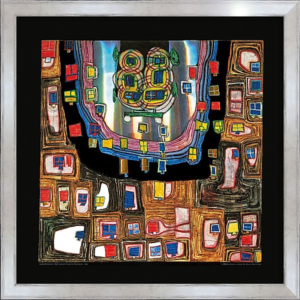 artissimo Bild mit Rahmen Hundertwasser Bild günstig online kaufen