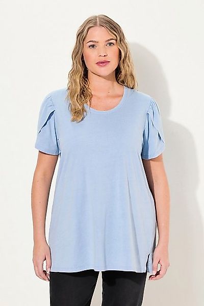 Ulla Popken T-Shirt T-Shirt cold dyed A-Linie Rundhals Halbarm günstig online kaufen