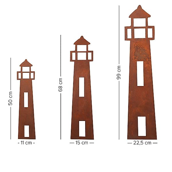UNUS GARDEN Gartenstecker Roststecker Leuchtturm (1-St) günstig online kaufen