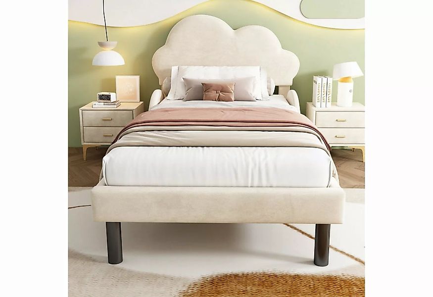 BlingBin Einzelbett Luxuriöses Samt Soft-Polsterbett (1-tlg., mit Wolkenkop günstig online kaufen