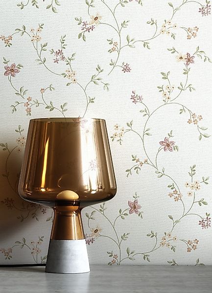 Newroom Vliestapete, Orange Tapete Floral Blumen günstig online kaufen