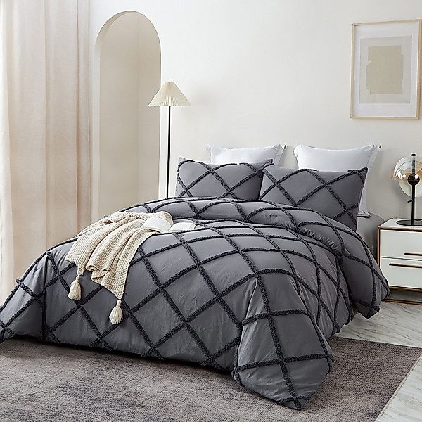 ibettertec Bettwäsche Bettwäsche Getuftet 135x200,200x200cm,Stickerei Shabb günstig online kaufen