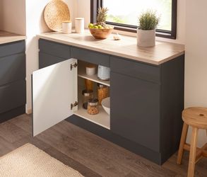 KOCHSTATION Unterschrank "KS-Virginia" 85 cm hoch, 150 cm breit, 3 Schublad günstig online kaufen