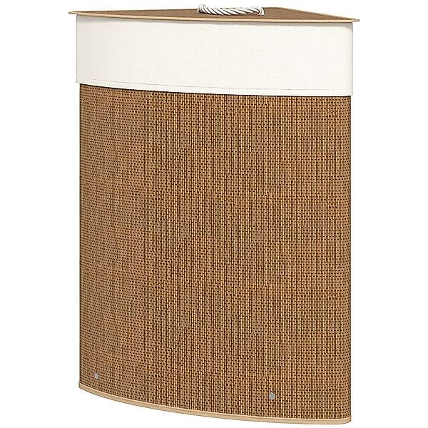 furnicato Wäschekorb Eckdesign Bambusgeflecht 55L Braun günstig online kaufen