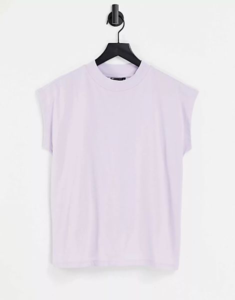 ASOS DESIGN – Kastenförmiges, ärmelloses T-Shirt in Flieder-Lila günstig online kaufen
