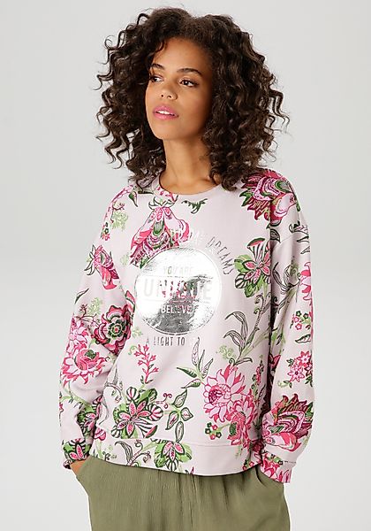 Aniston CASUAL Sweatshirt im extravaganten Blumendruck günstig online kaufen