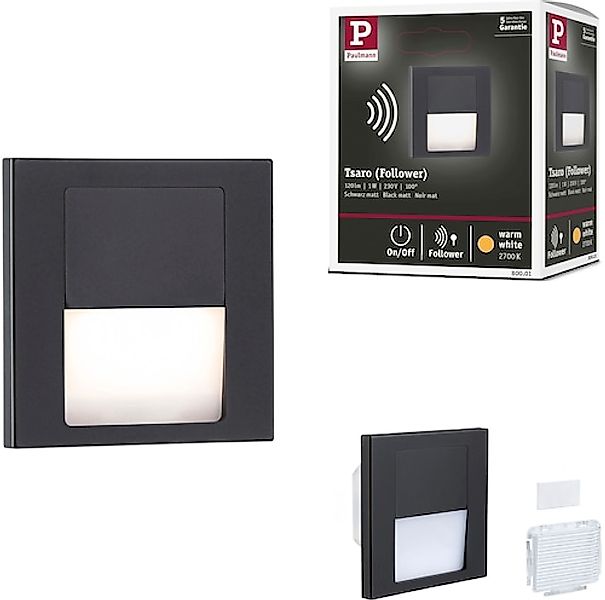 Paulmann LED Einbauleuchte »LED Wandeinbauleuchte Tsaro eckig 80x36mm«, 1 f günstig online kaufen