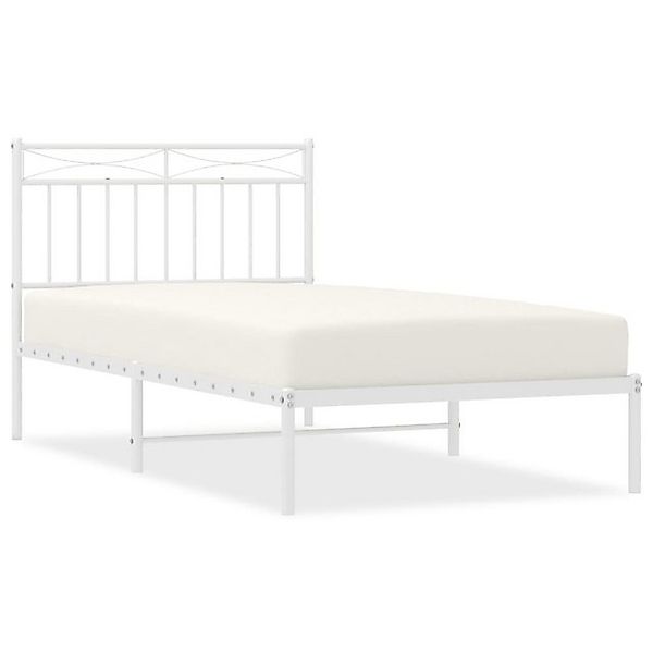 vidaXL Bettgestell mit Kopfteil Metall Weiß 100x190 cm Modell 181908234 günstig online kaufen