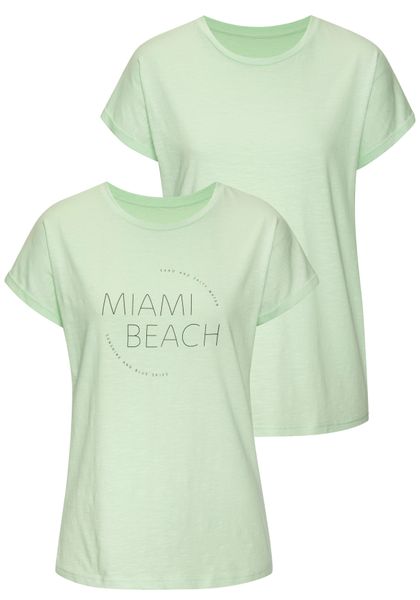 Vivance T-Shirt "mit modischem Frontprint" 2er-Pack, aus weicher Baumwoll-Q günstig online kaufen
