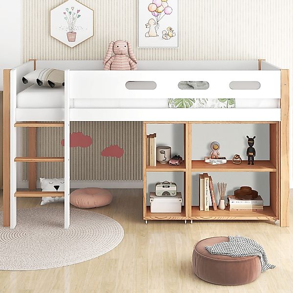 Flieks Hochbett Kinderbett Etagenbett mit beweglichem günstig online kaufen