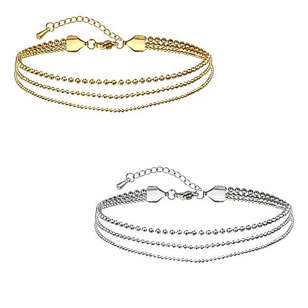 viva-adorno Fußkette Edelstahl Fußkettchen Armkette Damen günstig online kaufen
