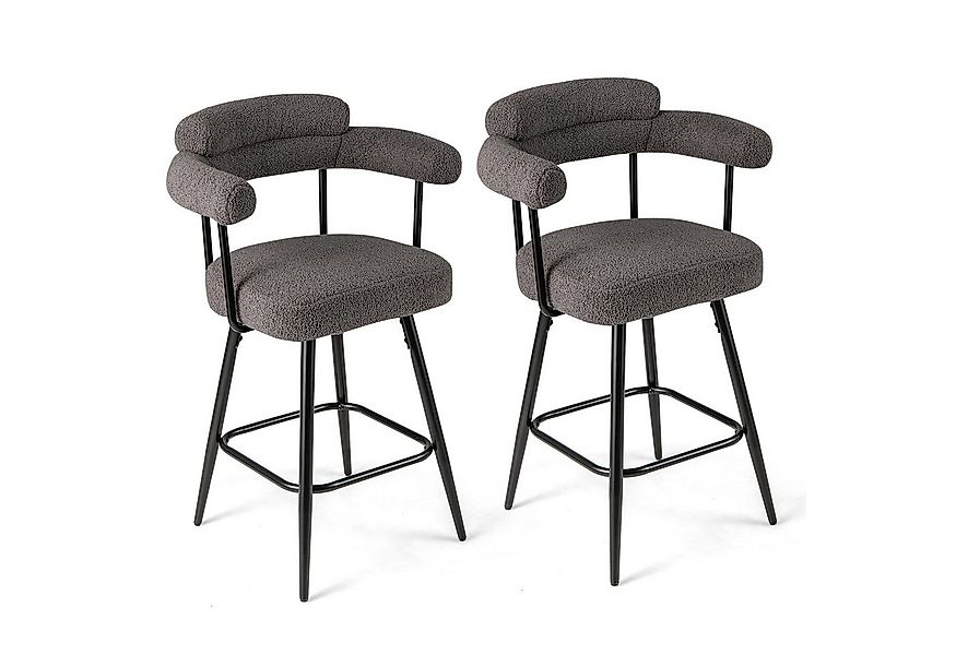 COSTWAY Barhocker (2er Set), gepolstert Barstühle mit Rücken & Fußstütze, d günstig online kaufen