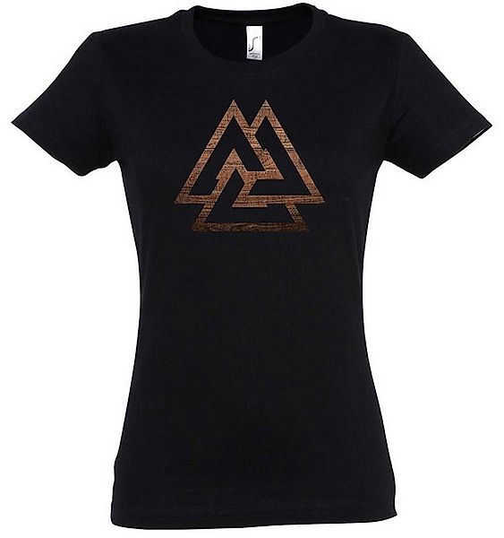 Urban Backwoods Print-Shirt Wooden Knot Damen T-Shirt Wotansknoten Walhalla günstig online kaufen