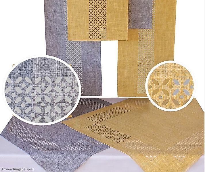 matches21 HOME & HOBBY Tischdecke Tischläufer Durchbrochene Ornamente grau günstig online kaufen