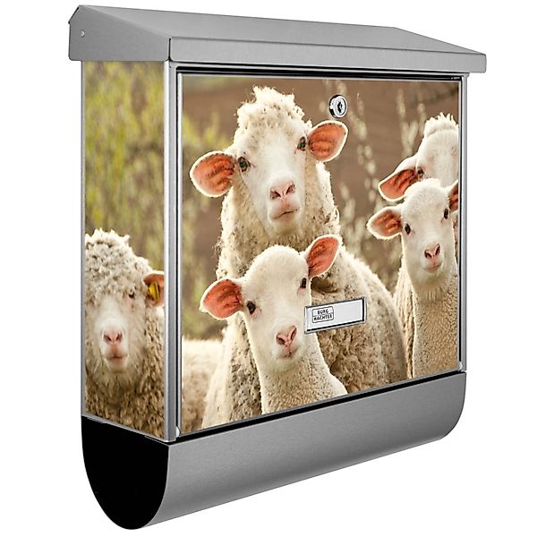 Banjado Briefkasten Edelstahl 38x39x12cm Mit Zeitungsfach Inkl. Montagemate günstig online kaufen