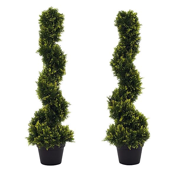 Outsunny Künstlicher Zedernbaum Kunststoff Zement  18L x 18B x 90H cm günstig online kaufen