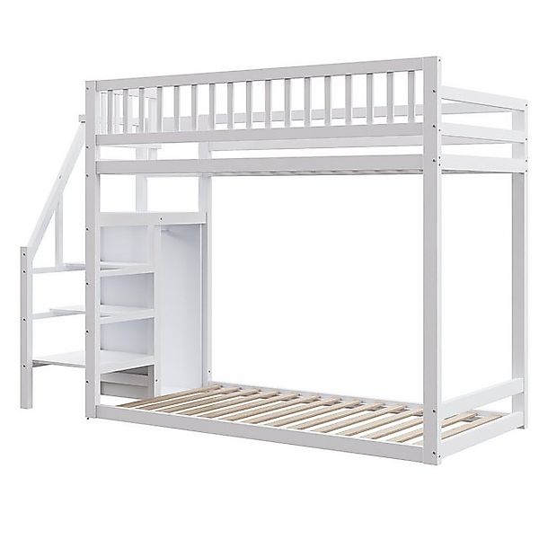 Gotagee Etagenbett Kinderbett 90x200cm Geländer Kiefernholz Jugendbett Bett günstig online kaufen