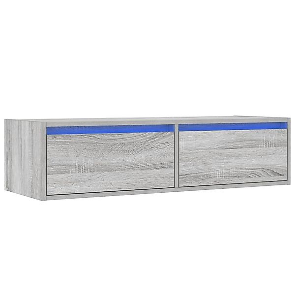 vidaXL TV-Schrank mit LED-Leuchten Grau Sonoma 100x35,5x25 cm 860243 günstig online kaufen