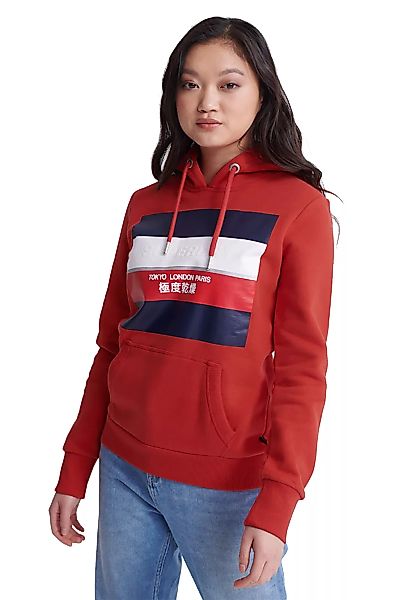 Superdry Sweater Damen STRIPE BLOCK ENTRY HOOD Apple Red günstig online kaufen