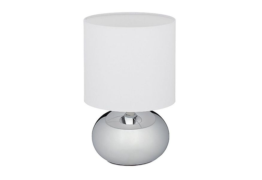 relaxdays Nachttischlampe Touch, silber günstig online kaufen