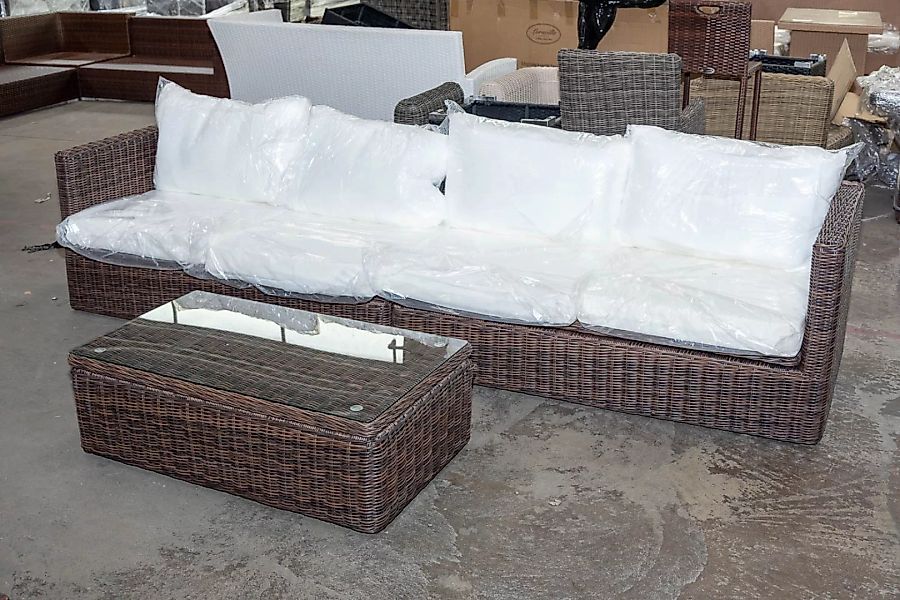 #HBM 2762: Sofa bestehend aus 2 Seitenelementen mit Tisch Tibera-braun-meli günstig online kaufen