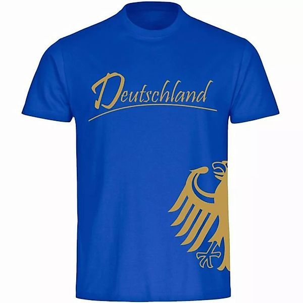 multifanshop T-Shirt Herren Deutschland - Adler seitlich Gold - Männer günstig online kaufen