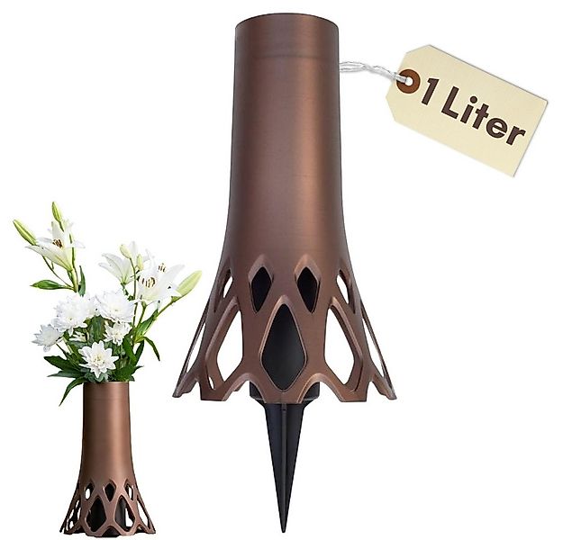 GarPet Blumentopf Grabvase Erdspieß Grab Vase Friedhof Wetterfest Grabschmu günstig online kaufen
