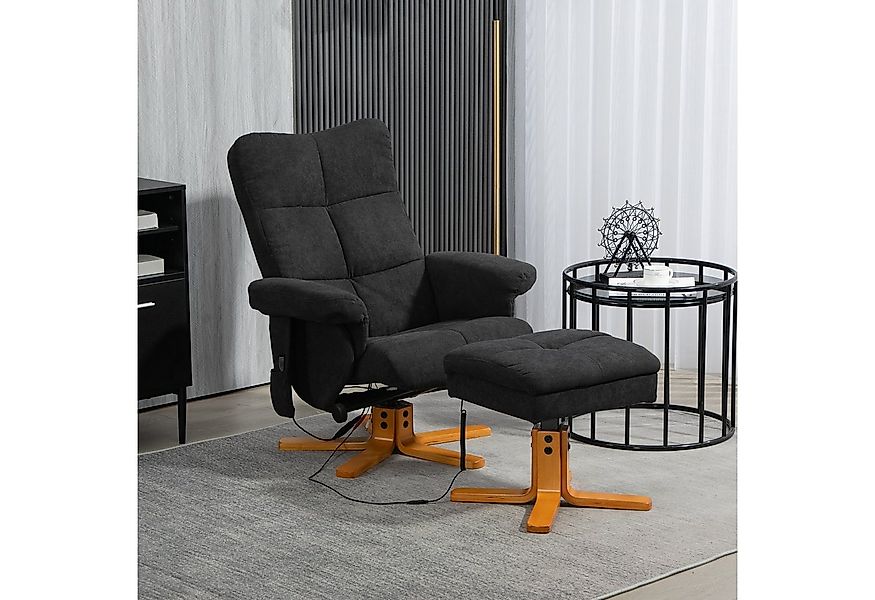 HOMCOM Massagesessel mit Fußhocker, Stauraum Relaxsessel mit Liegefunktion günstig online kaufen