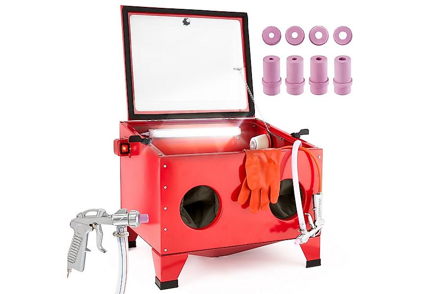 Arebos Sandstrahlkabine 90 Liter, inkl. Strahlpistole, Sichtfenster + 5 Ers günstig online kaufen