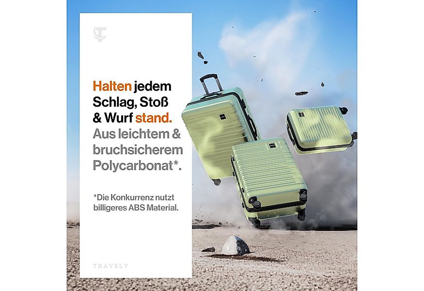 Travely Koffer Polycarbonat Koffer Set - 3 teiliges Kofferset, XL + L + M, günstig online kaufen
