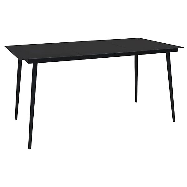 vidaXL Garten-Esstisch Schwarz 190x90x74 cm Stahl und Glas 312159 günstig online kaufen