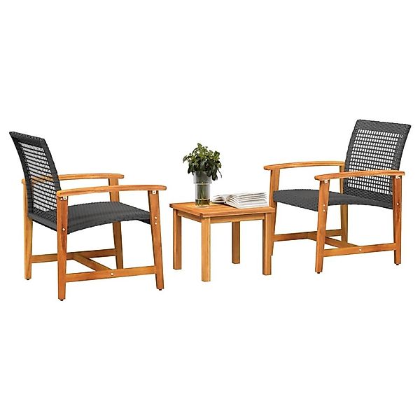 vidaXL Sofaelement 3-tlg. Bistro-Set Schwarz Poly günstig online kaufen