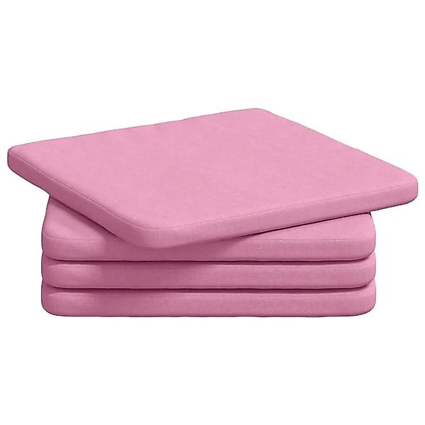 vidaXL Sitzkissen 4 Stück Rosa 40 x 40 x 3 cm Stoff 42015204 günstig online kaufen