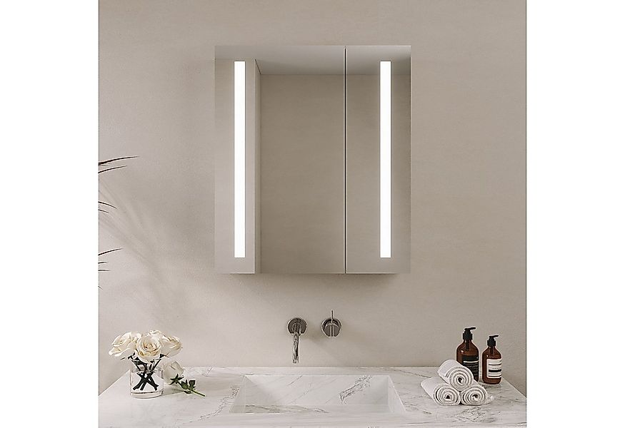 AQUABATOS Badezimmerspiegelschrank mit LED Spiegelschrank Bad mit Beleuchtu günstig online kaufen